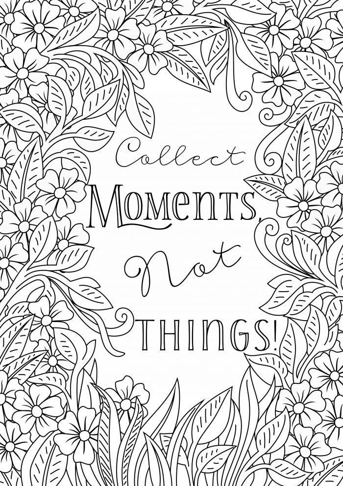 Bible Verse Coloring Pages Collects Moments not Things - Free Printable