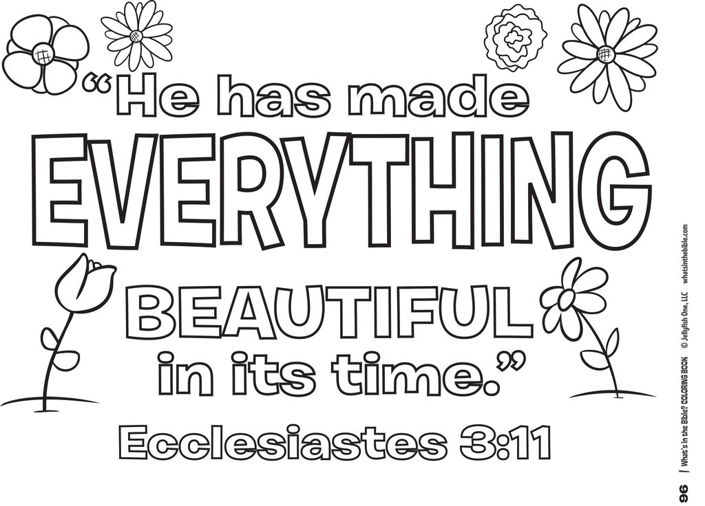Free Bible Verse Coloring Pages He Has Made Everything Beautiful in Its Time printable