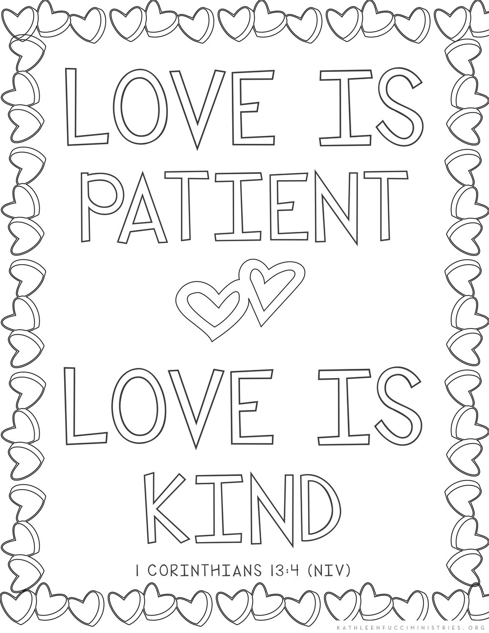 Bible Verse Coloring Pages Love Is Patient Love Is Kind Free