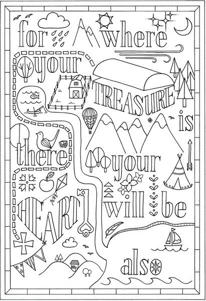 Bible Verse Coloring Pages Matthew 6 21 - Free Printable Coloring Pages