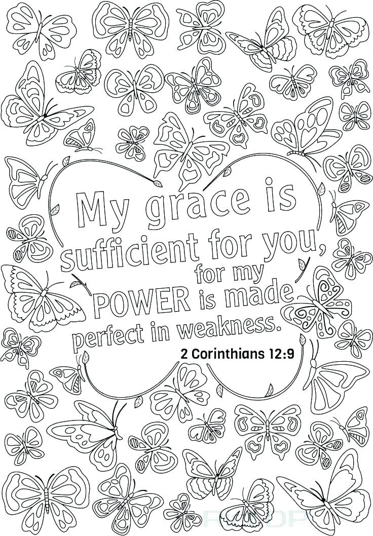 Bible Verse Coloring Pages My Grace is sufficient for you - Free