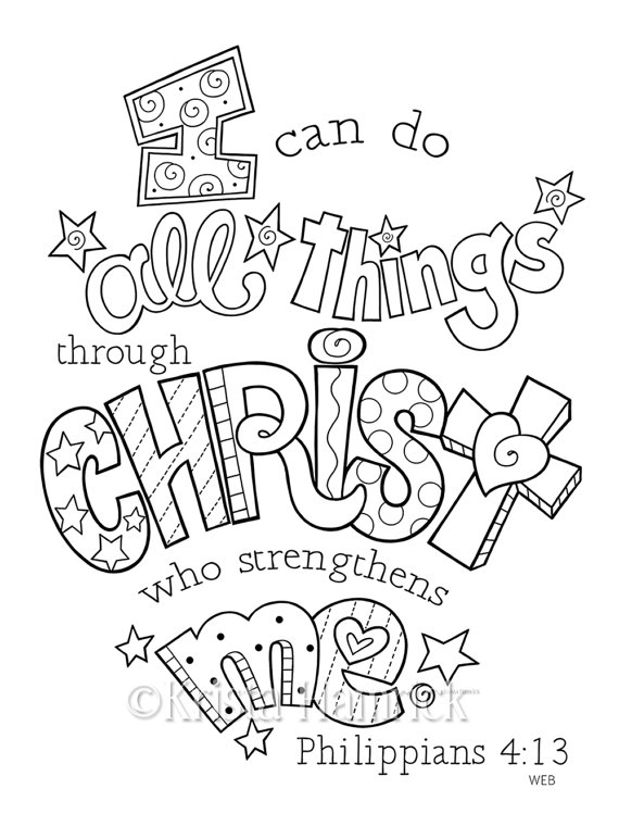 Bible Verse Coloring Pages Preschool I Can Do All Things - Free