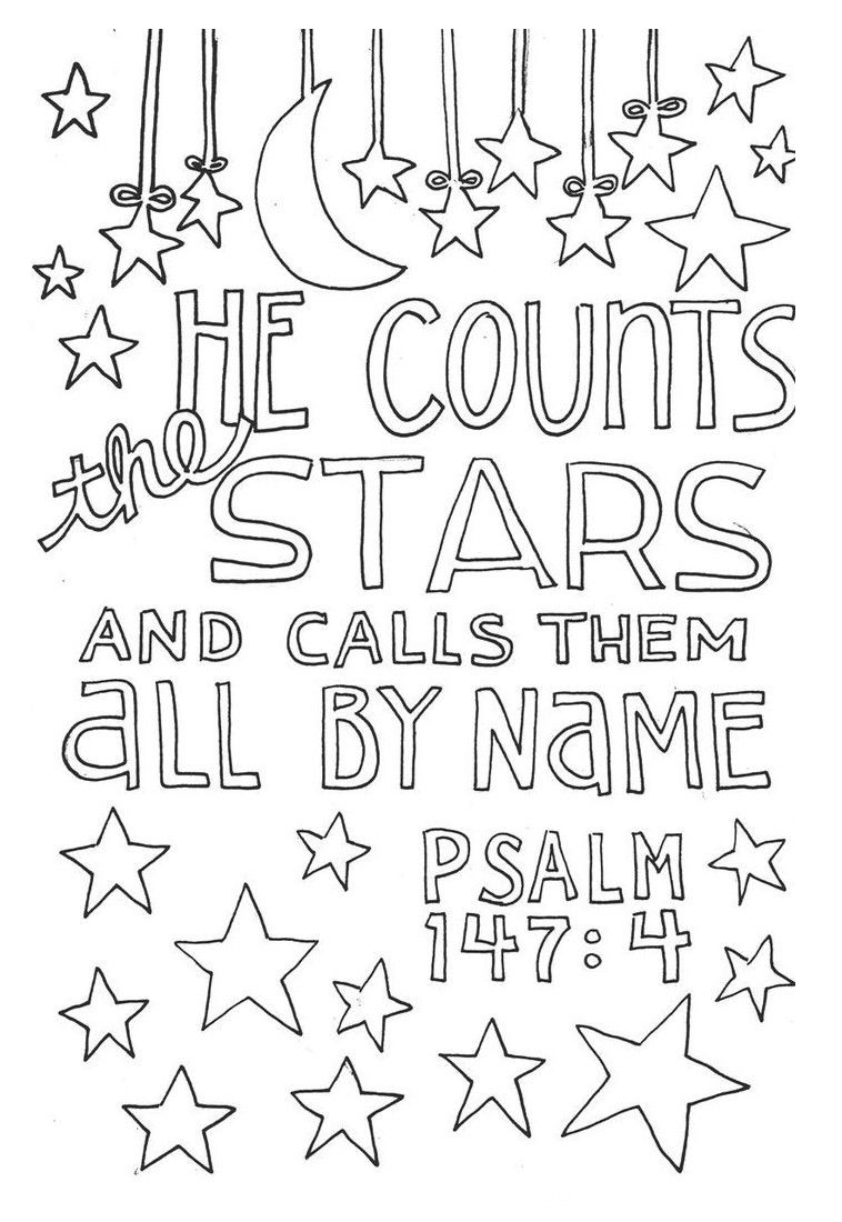 Bible Verse Coloring Pages Psalm 147 4 - Free Printable Coloring Pages