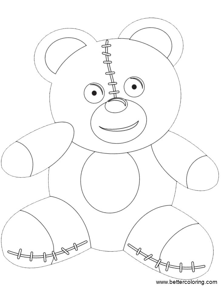 Build A Bear Coloring Pages Smile Bear Toy Free Printable Coloring Pages