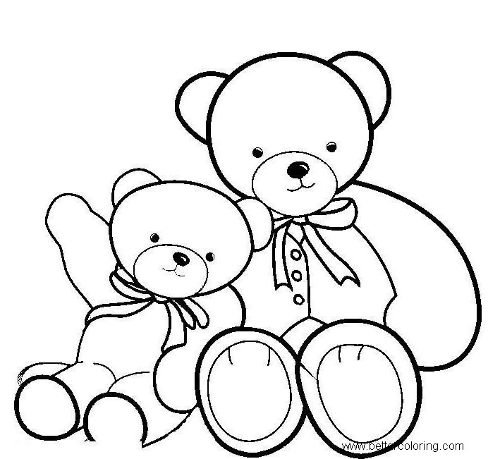 Build A Bear Coloring Pages Two Bears Lineart Free Printable Coloring