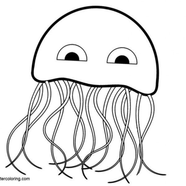 Jellyfish Coloring Pages Easy Drawing - Free Printable Coloring Pages