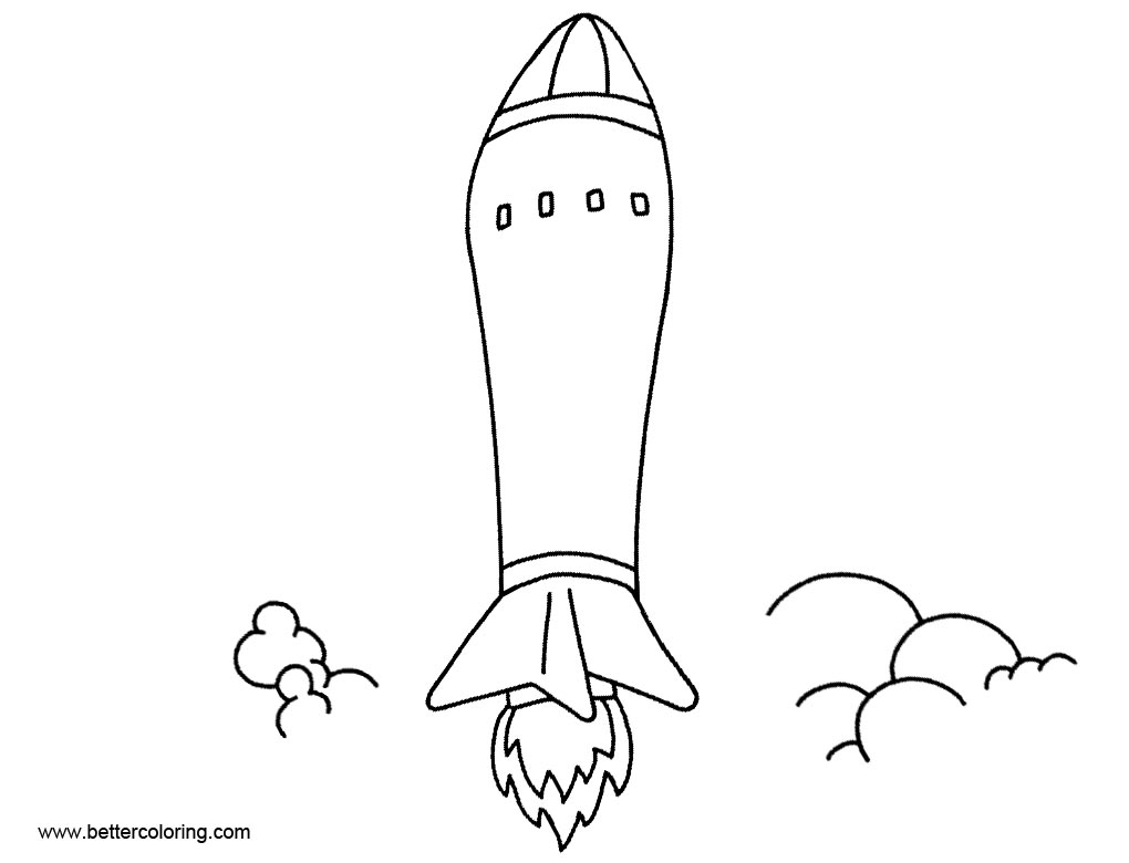 Free Cartoon Rocket Ship Coloring Pages printable