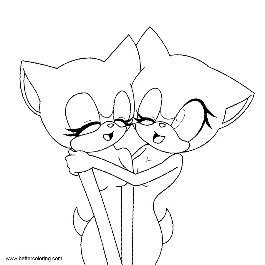 Free Cat Girls BFF Coloring Pages printable