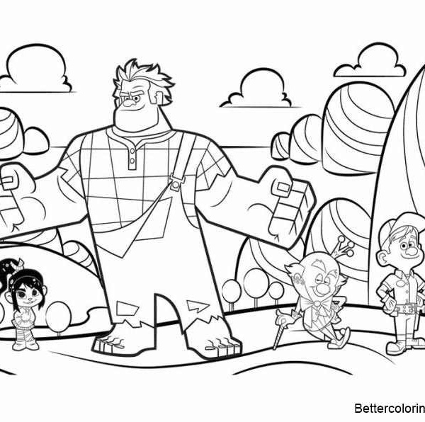 Wreck It Ralph Coloring Pages Vanellope in Car - Free Printable
