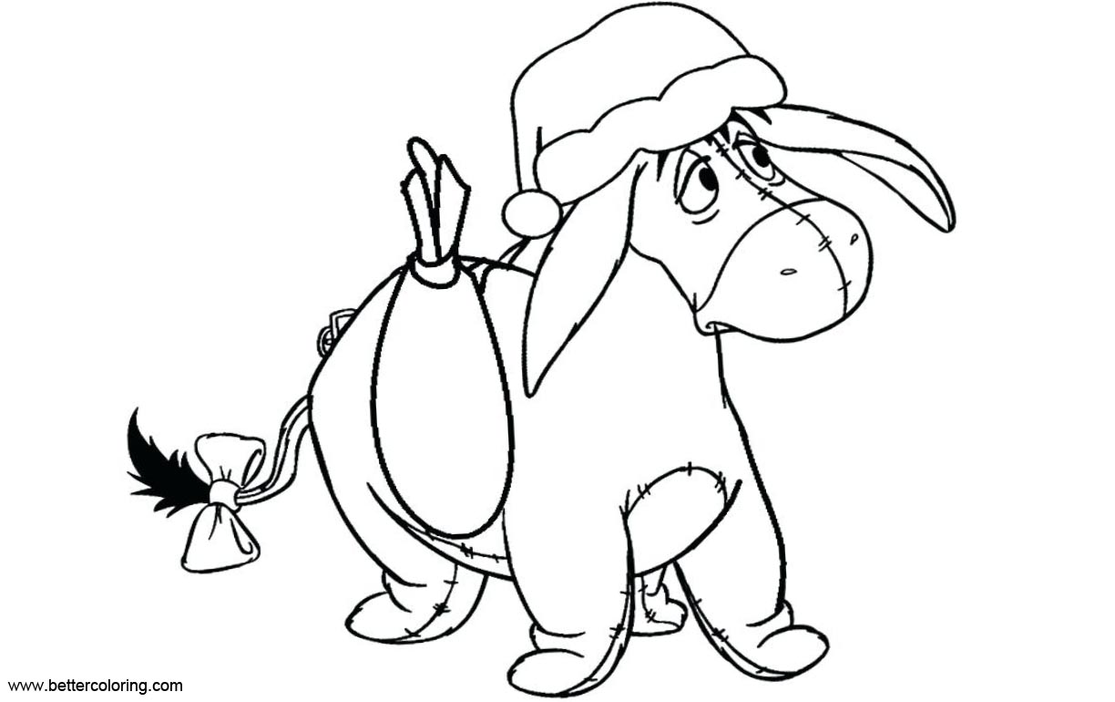 Free Christmas Eeyore Coloring Pages printable