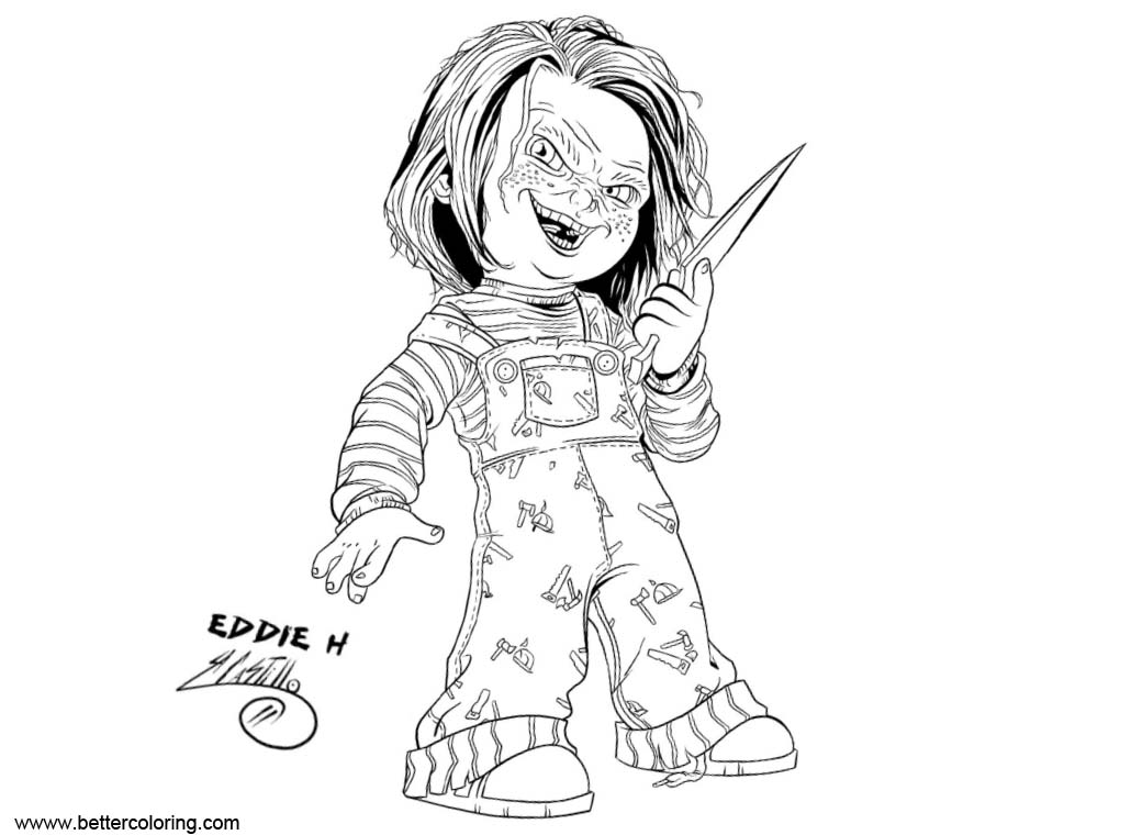 Free Printable Chucky Coloring Pages Printable Templates