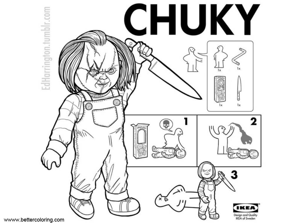 Free Chucky Coloring Pages by Ed Harrington printable