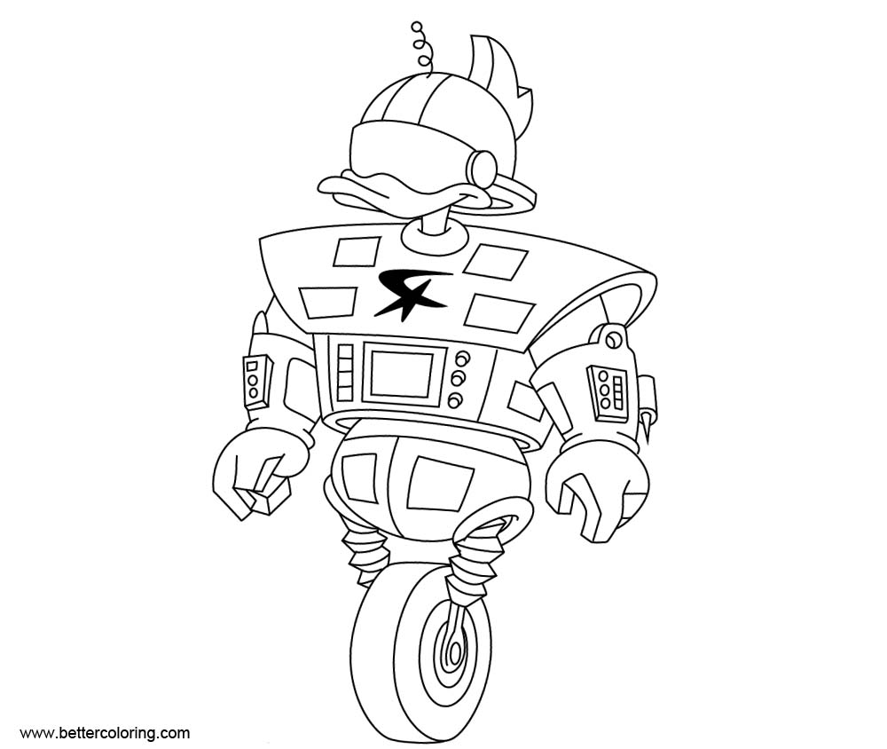 Free DuckTales Coloring Pages Gizmoduck printable