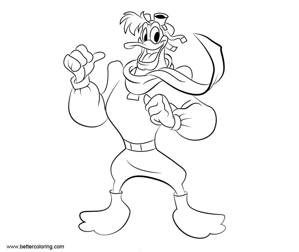 Free DuckTales Coloring Pages Launchpad McQuack printable