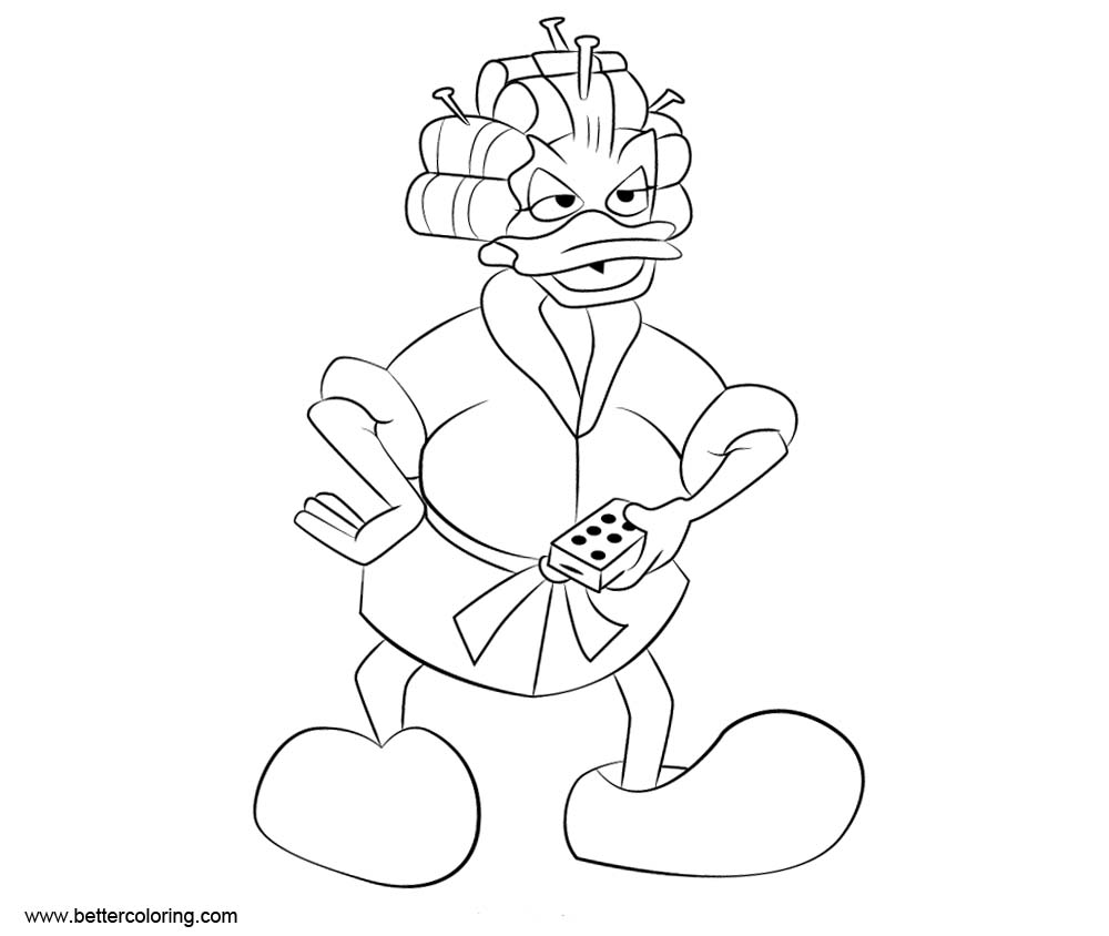 Free DuckTales Coloring Pages Mrs Crackshell printable