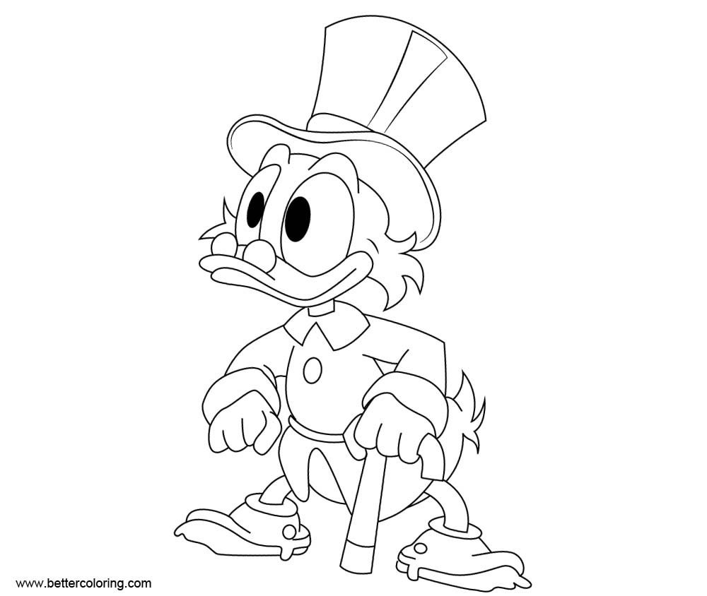 Free DuckTales Coloring Pages Scrooge McDuck printable