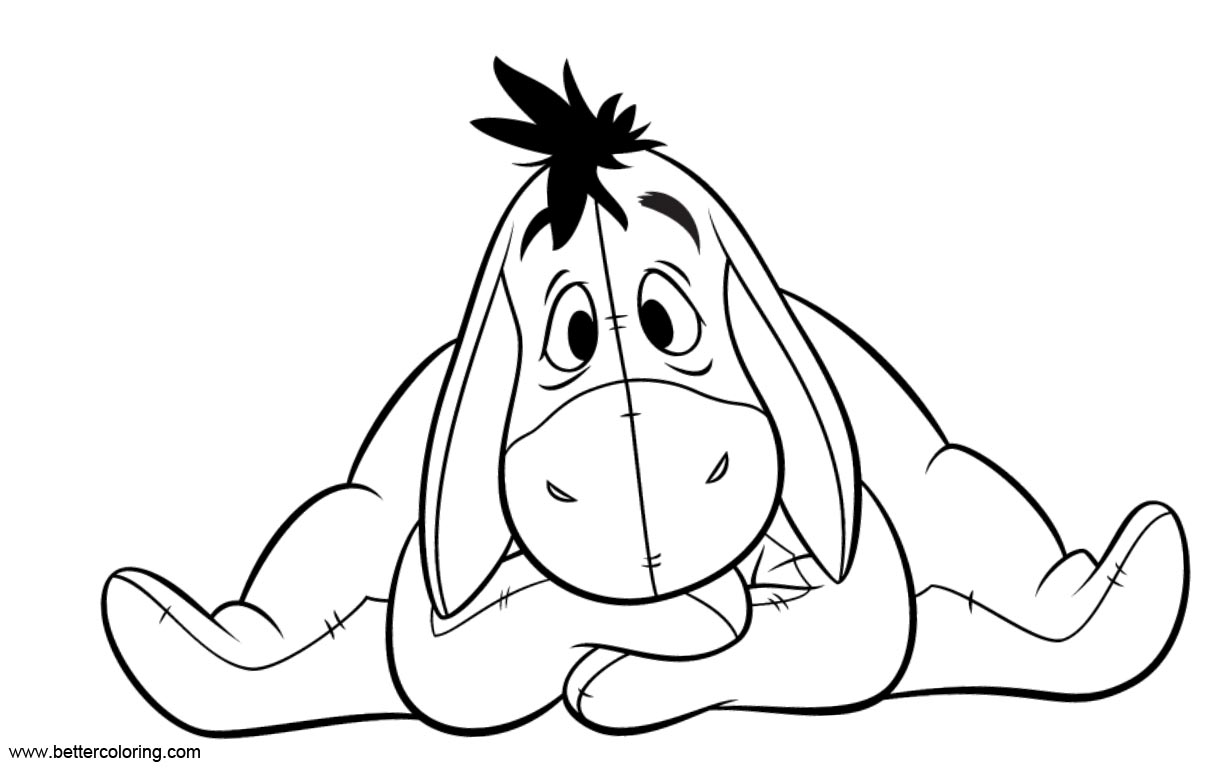 Free Eeyore Coloring Pages Clip Art printable