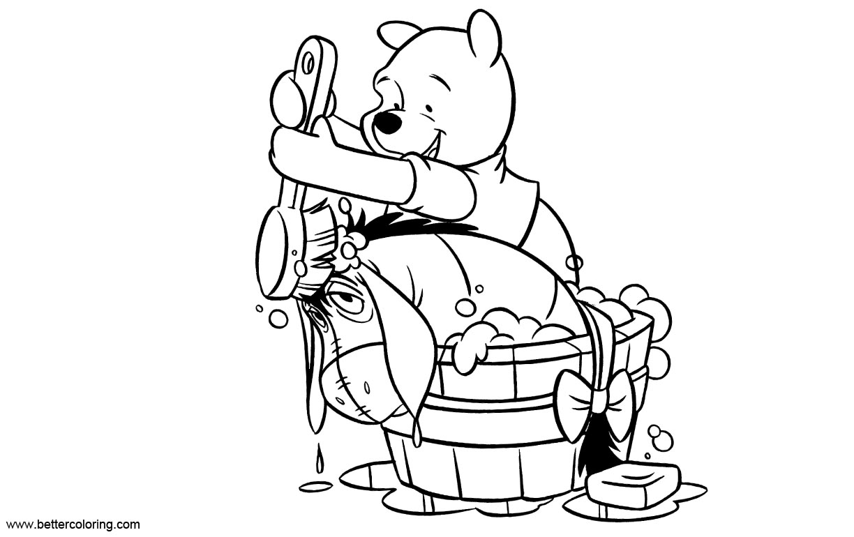 Download Eeyore Coloring Pages Take A Bath - Free Printable Coloring Pages