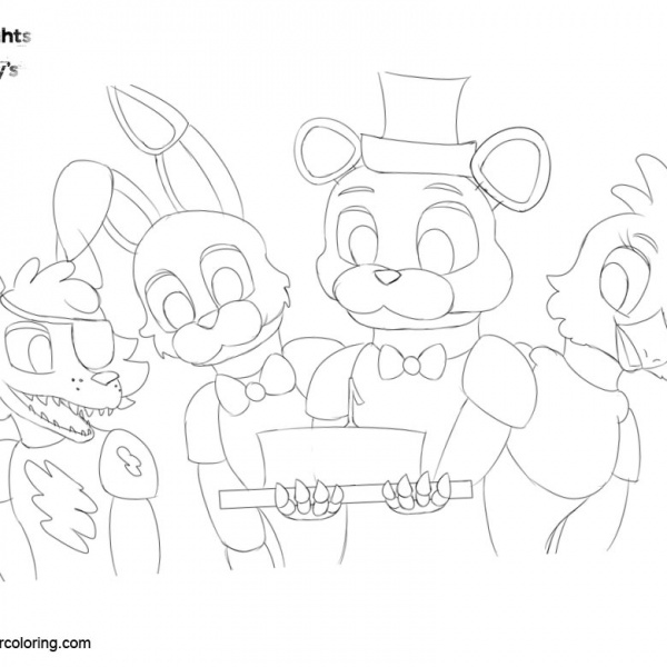 Fnaf Coloring Sister Location Printable Nights Five Sheets Freddys ...