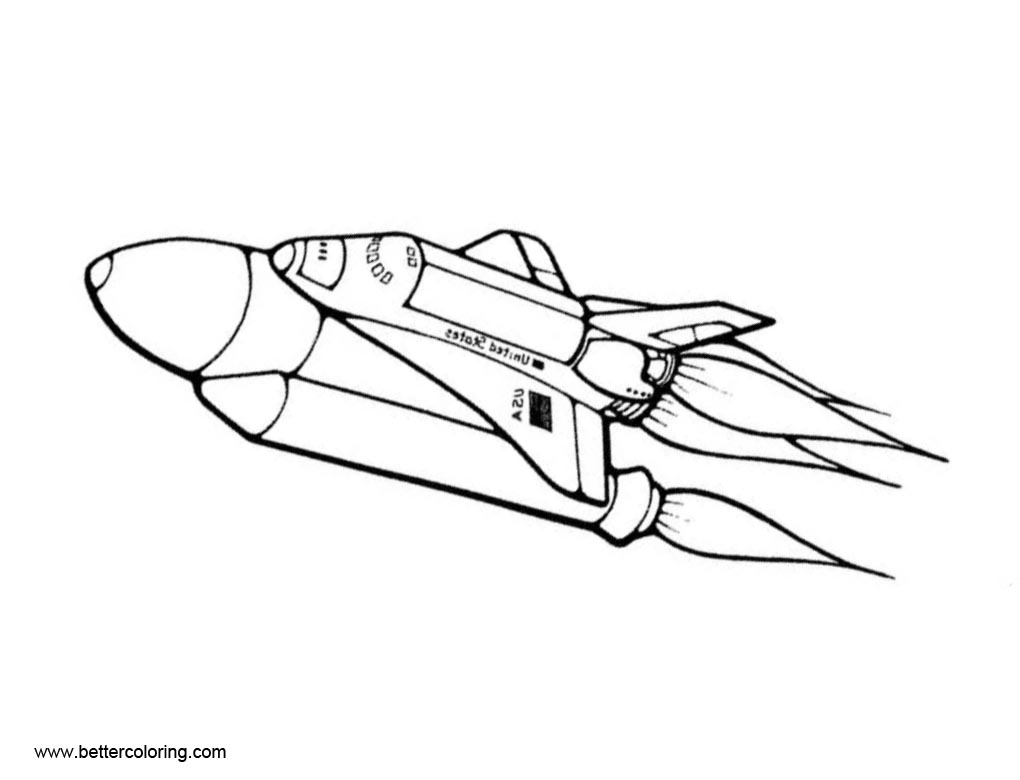 Free Flying Rocket Ship Coloring Pages printable