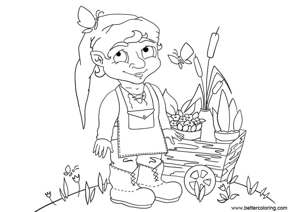 Download Garden Coloring Pages Garden Gnome Lineart by masha88 ...