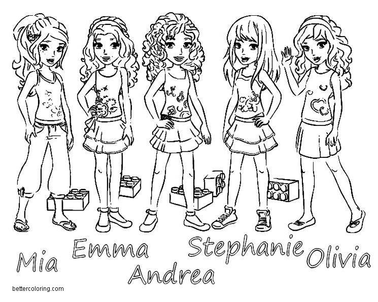 Free Girls from LEGO Friends Coloring Pages printable