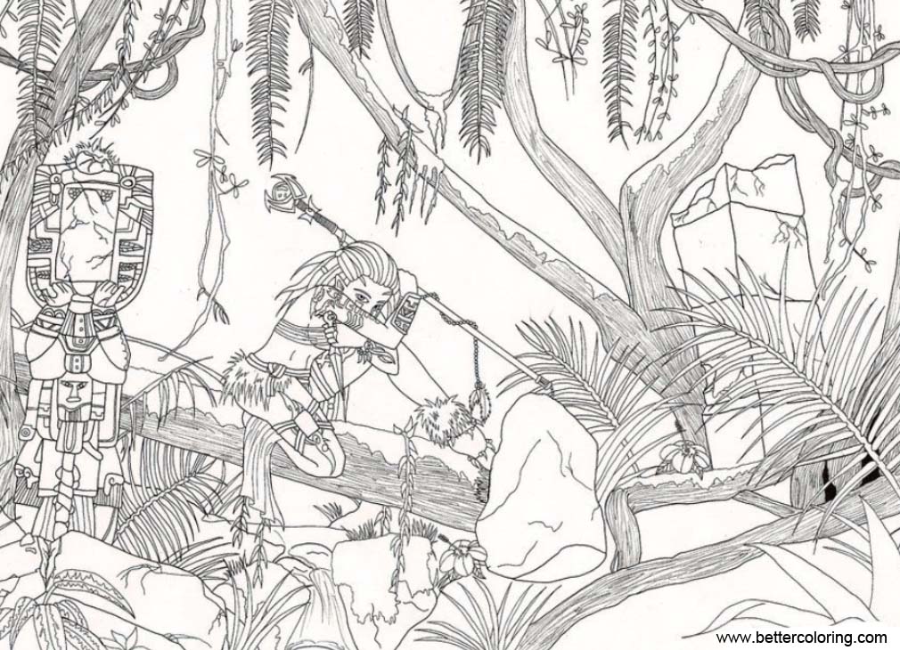 Free Graffias Jungle Coloring Pages Hand Drawing by karla chan printable