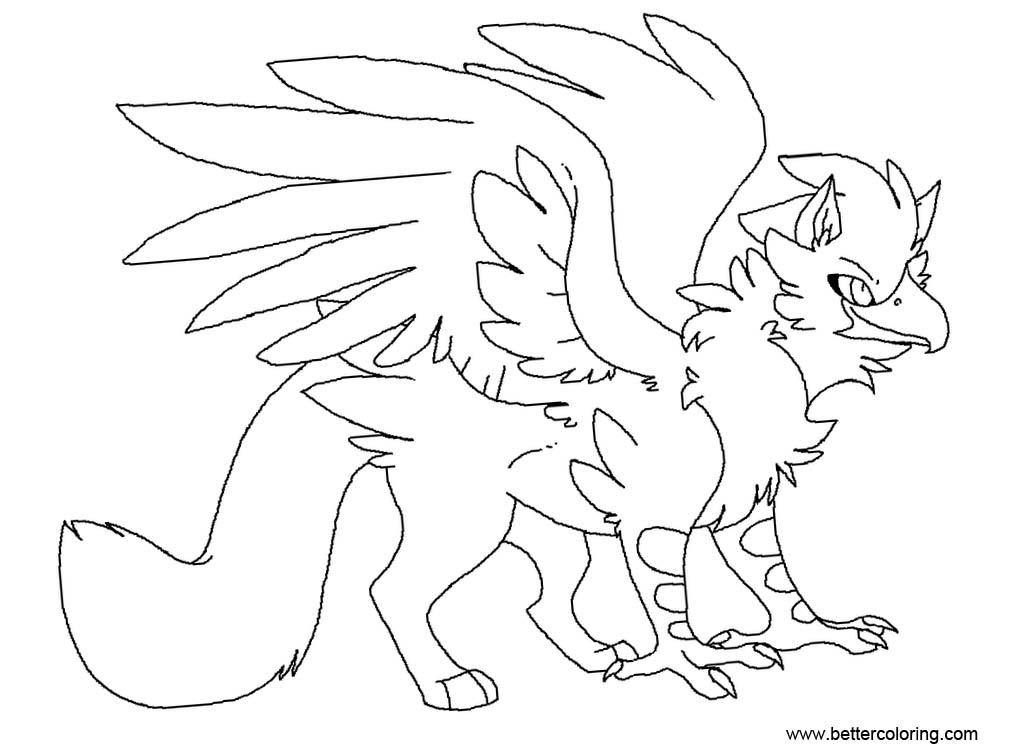 Griffin Coloring Pages Gryphon Base by Nemmikins - Free Printable ...