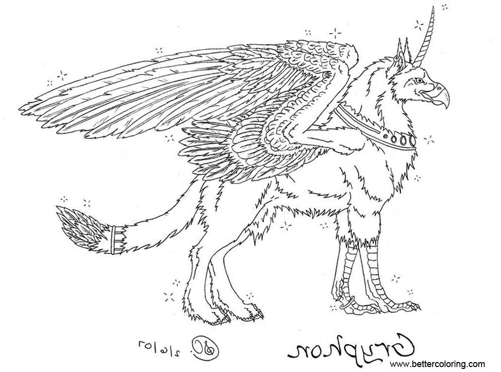 Griffin Coloring Pages Line Drawing - Free Printable Coloring Pages