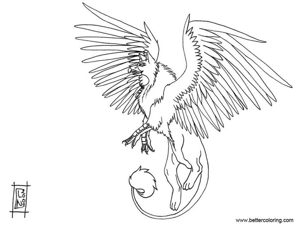 Free Griffin Coloring Pages Outline printable
