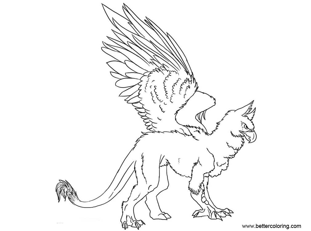 Free Gryphon Coloring Pages Sketch Griffin printable