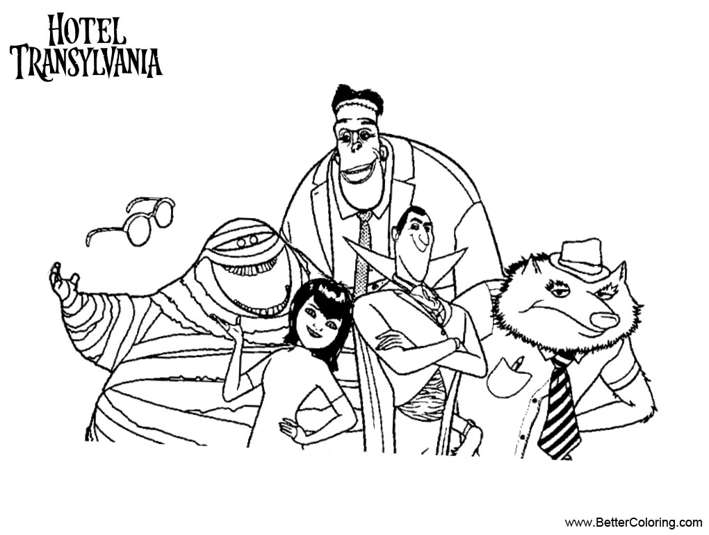 Hotel Transylvania Characters Coloring Pages Free Printable Coloring