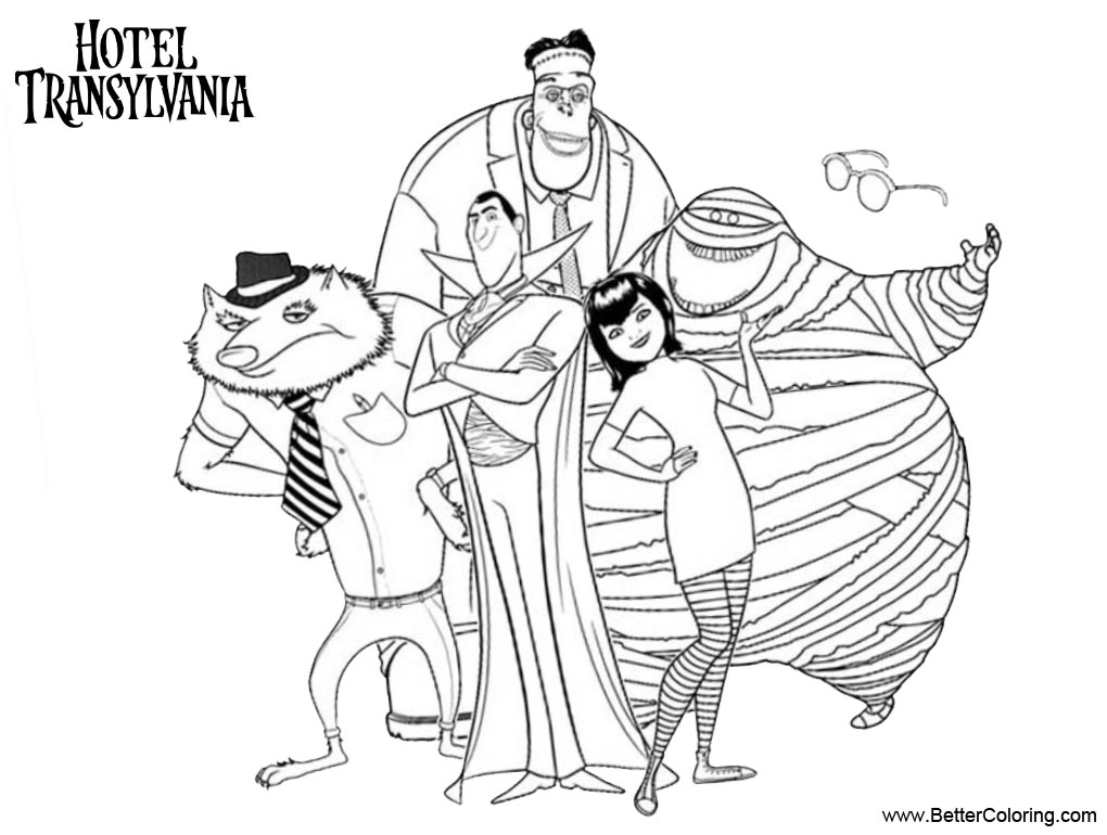 Hotel Transylvania Coloring Pages Characters Free Printable Coloring 
