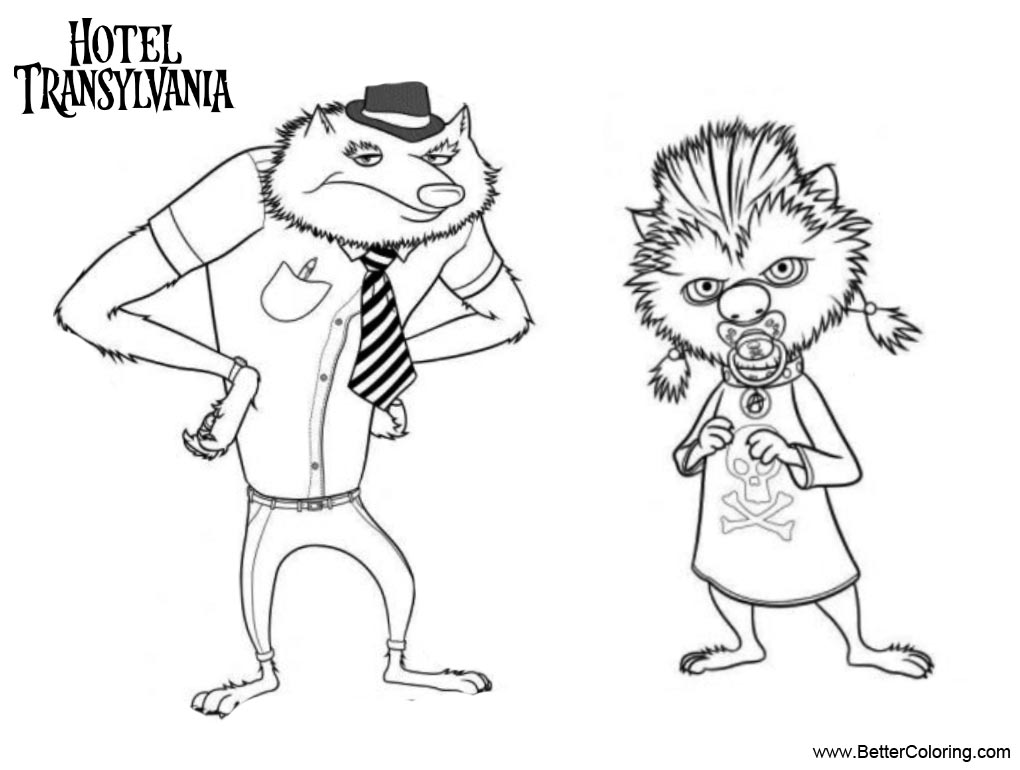 Hotel Transylvania Coloring Pages Winnie and Wayne - Free Printable