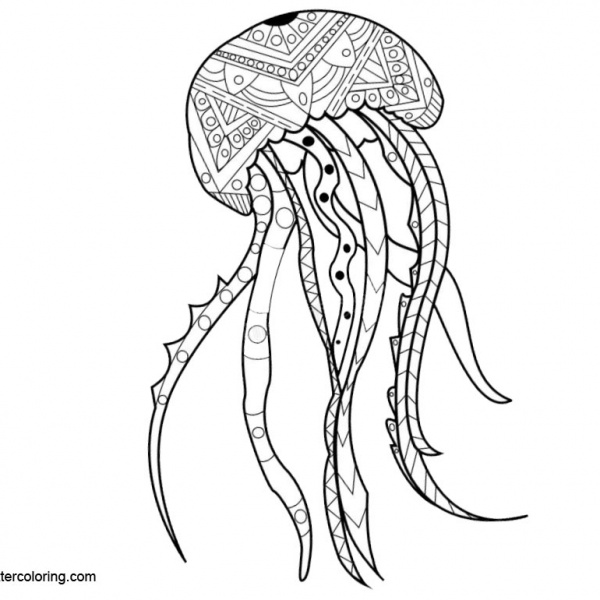 Simple Jellyfish Coloring Pages - Free Printable Coloring Pages