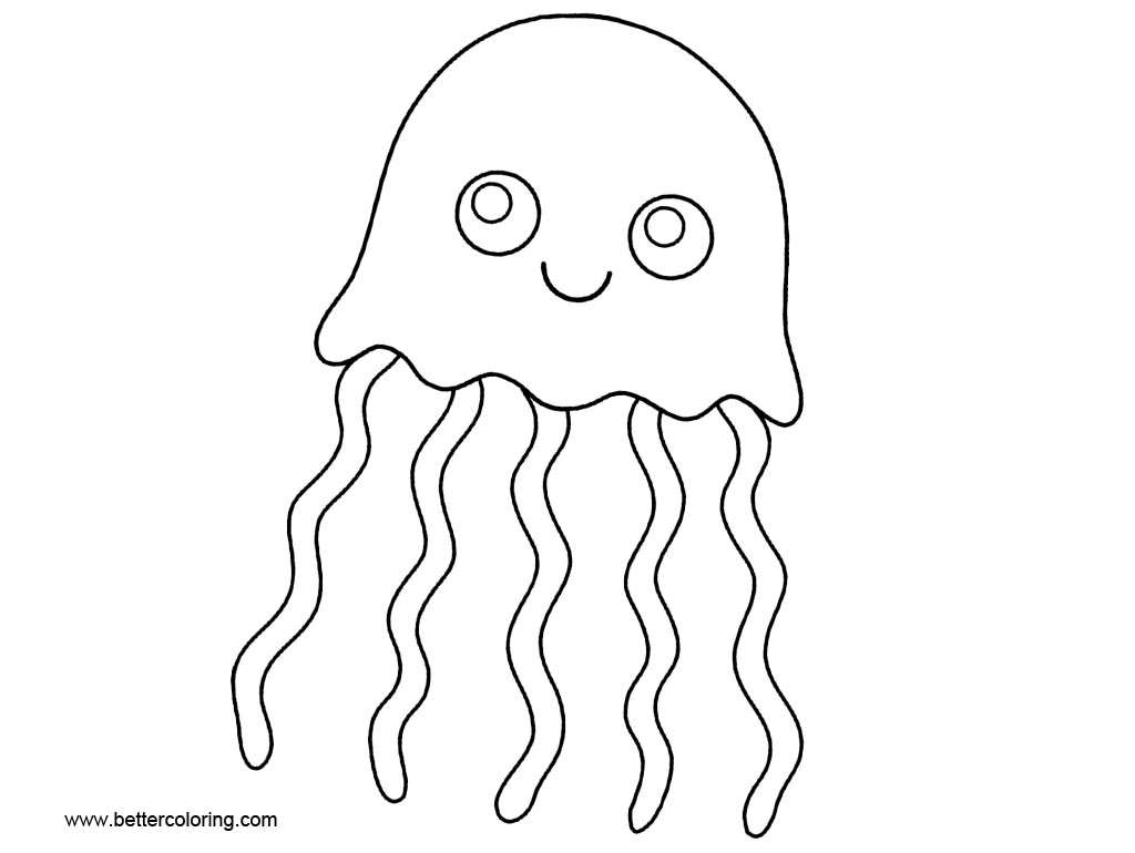 Free Jellyfish Coloring Pages Cartoon Clip Art printable