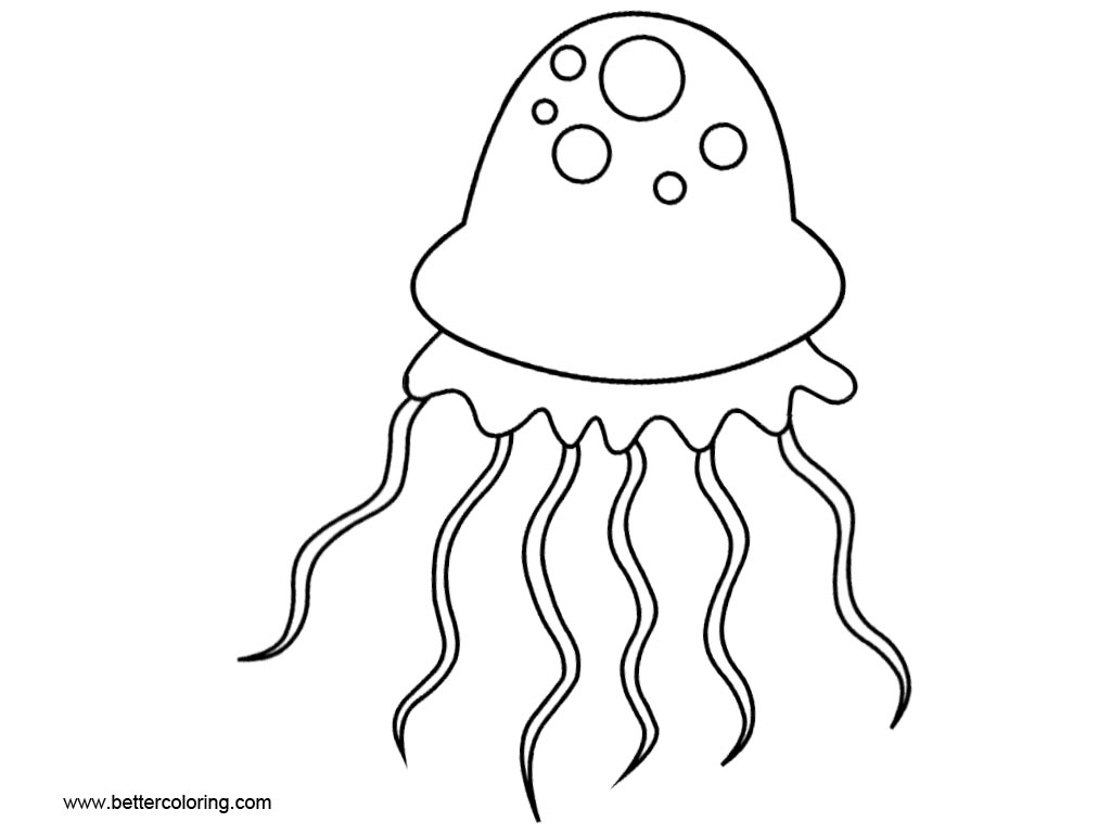Free Jellyfish Coloring Pages Cartoon Pictures printable