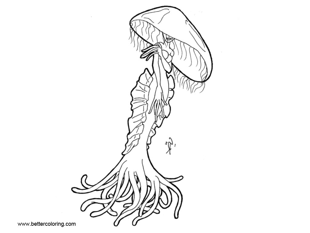 Free Jellyfish Coloring Pages Jellyfish Lady by gingersketches printable