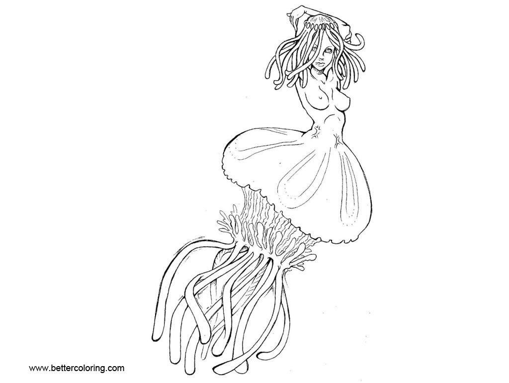 Jellyfish Coloring Pages Jellyfish Lady xDelightfuldeliriumx - Free ...