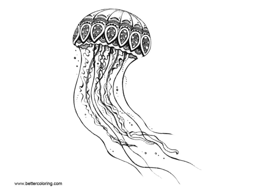 Free Jellyfish Coloring Pages Sketch printable