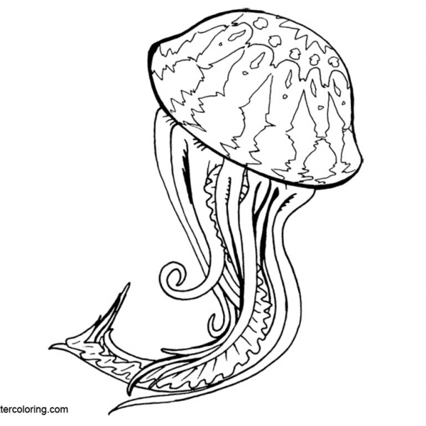 Cartoon Jellyfish Coloring Pages with Eyes - Free Printable Coloring Pages