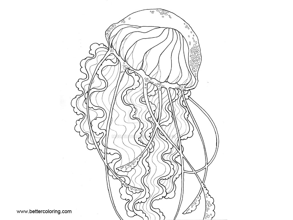 Free Jellyfish Coloring Pages by DillEmma printable