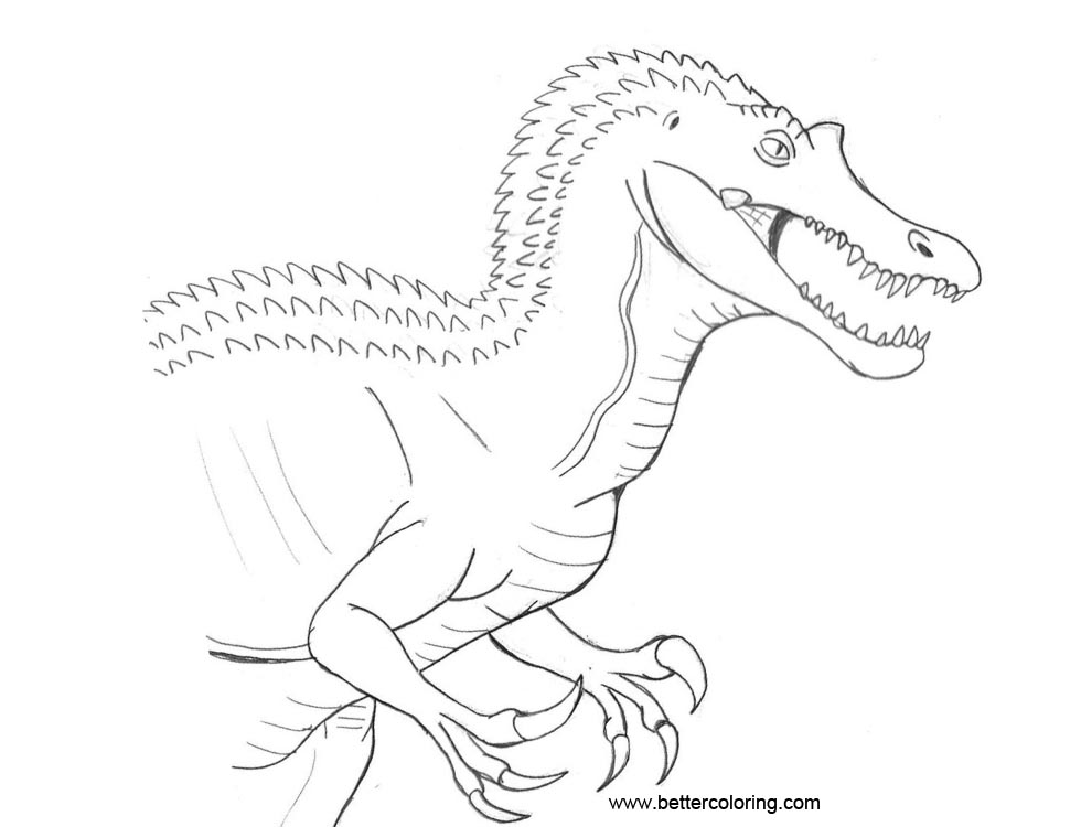 Jurassic World Coloring Pages Baryonyx by TyrannoNinja - Free Printable