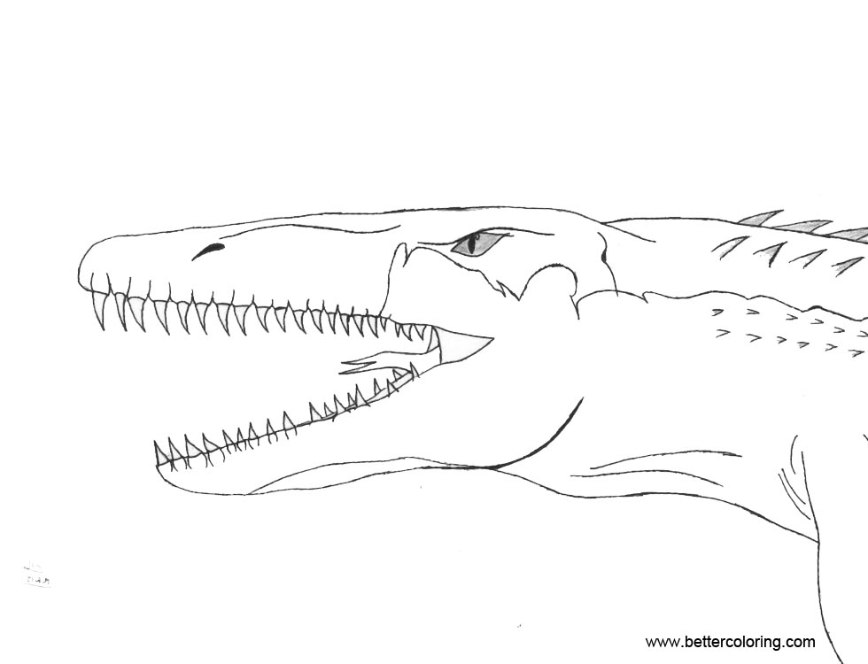 Free Jurassic World Coloring Pages Mosasaurus by tyrannuss555 printable