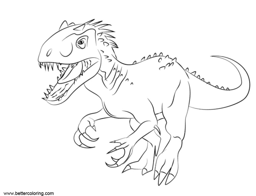 Jurassic World Fallen Kingdom Coloring Pages Indomius Rex - Free