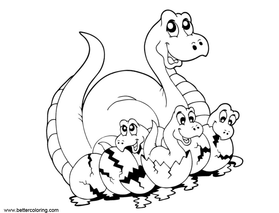 Free Jurassic World Fallen Kingdom Coloring Pages Mom and Babies printable