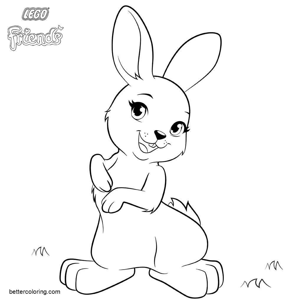 Free LEGO Friends Coloring Pages Animals Bunny printable