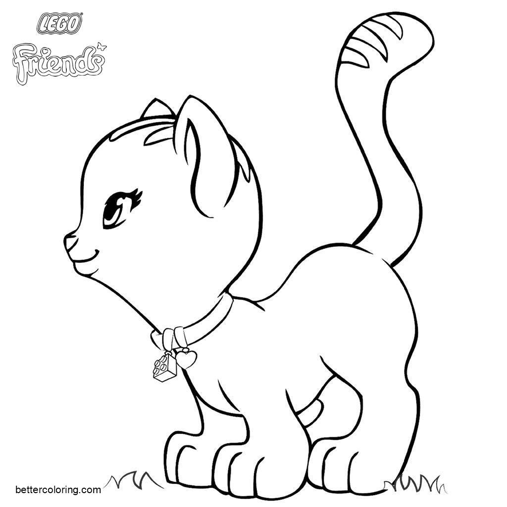 Free LEGO Friends Coloring Pages Animals Cat printable