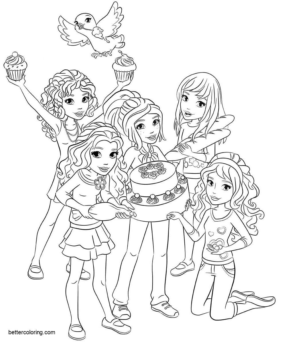 LEGO Friends Coloring Pages Birthday Cake - Free Printable ...