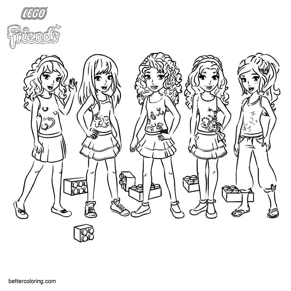 LEGO Friends Coloring Pages Characters - Free Printable Coloring Pages